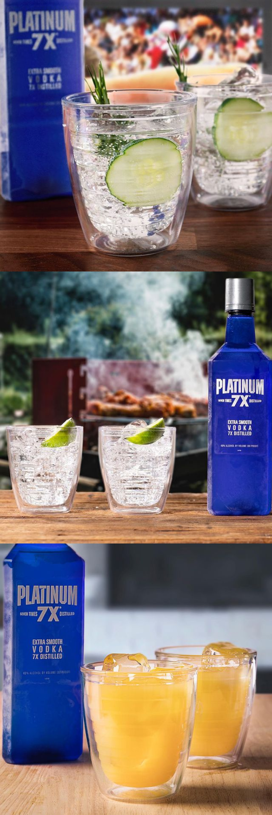 Platinum 7X vodka with cocktails
